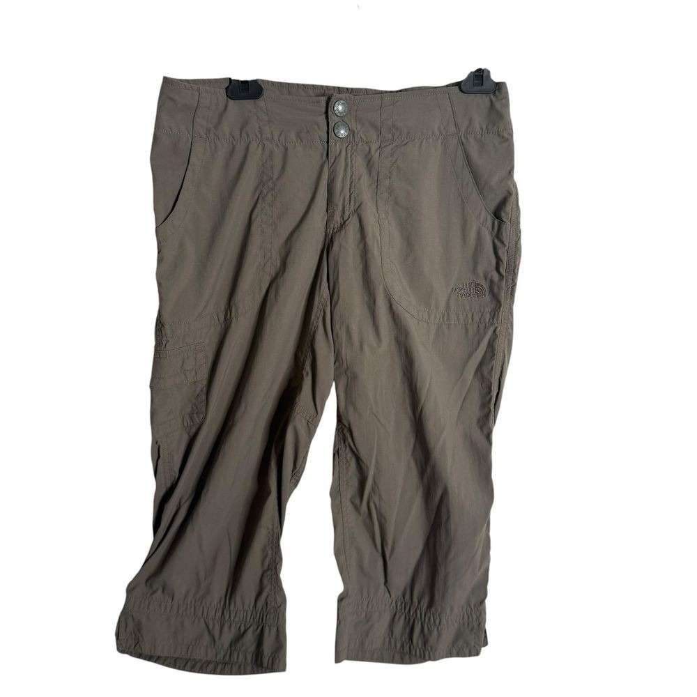 The North Face Womens Cropped Hiking Pants Size 6 Green Nylon Outdoor Cargo